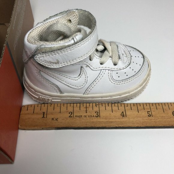 Vintage 2003 Nike Air Force 1 Mid (TD) White Toddler Size 3c Sneaker Shoes - Picture 6 of 10